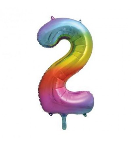 BALÃO RAINBOW NUMERO 2